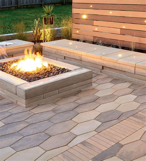 Techno bloc - Techo-Bloc's collection of prepackaged and ready-to-assemble fire pits are also available with natural gas or liquid propane burner kits by Warming Trends. T...